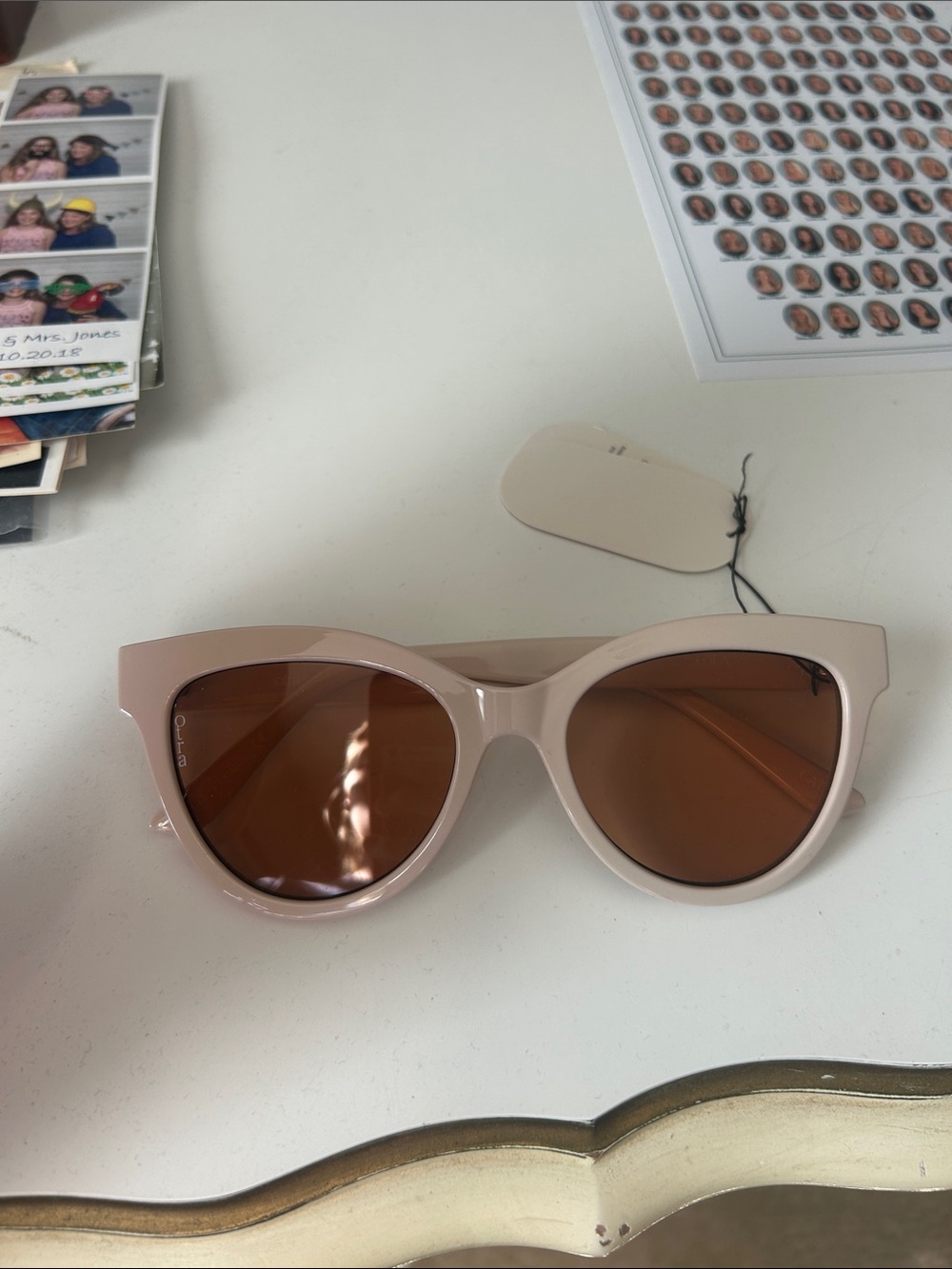 Otra Women’s Crème Cat-Eye Sunglasses with Amber Lenses